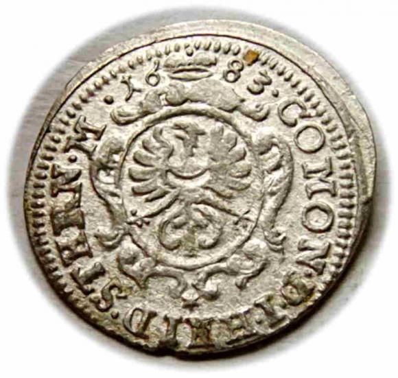 1 krajcar 1683 Krystian Ulryk Wirtemberski Księstwo Oleśnickie Oleśnica (2)