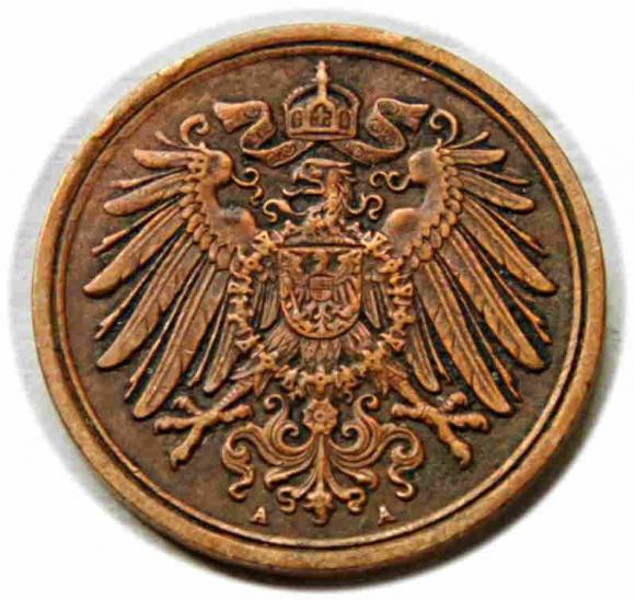 1 fenig 1905 Wilhelm II Hohenzollern Niemcy Berlin