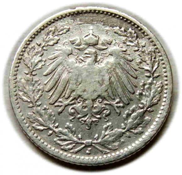 1/2 marki 1905 Wilhelm II Hohenzollern Niemcy Hamburg (2)