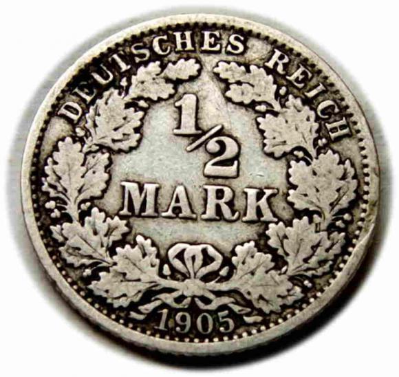 1/2 marki 1905 Wilhelm II Hohenzollern Niemcy Berlin (1)