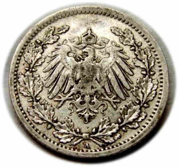 1/2 marki 1907 Wilhelm II Hohenzollern Niemcy Berlin (2)