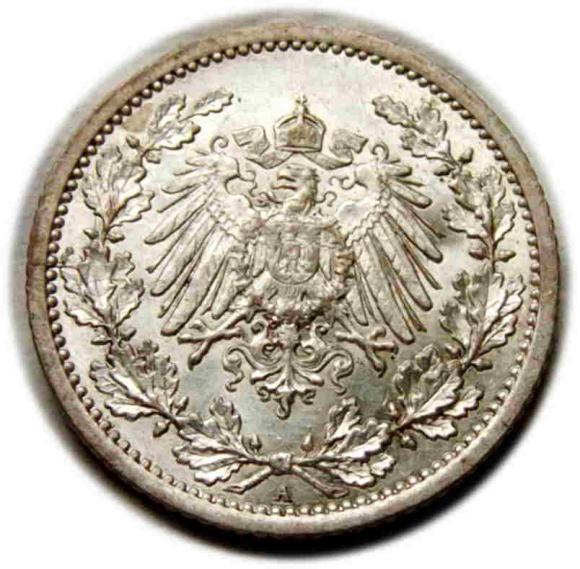 1/2 marki 1914 Wilhelm II Hohenzollern Niemcy Berlin (2)