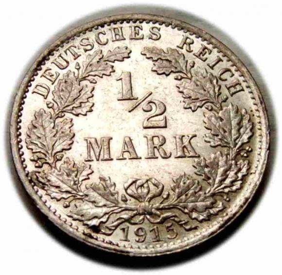 1/2 marki 1915 Wilhelm II Hohenzollern Niemcy Berlin (1)