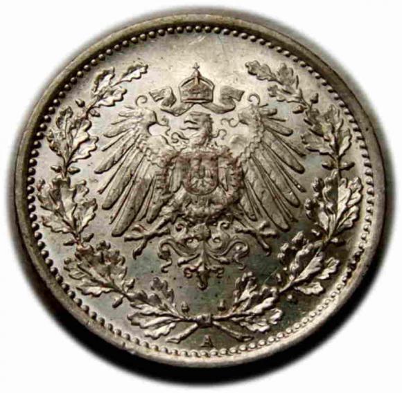 1/2 marki 1915 Wilhelm II Hohenzollern Niemcy Berlin (2)