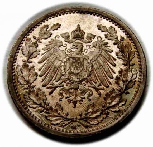 1/2 marki 1916 Wilhelm II Hohenzollern Niemcy Berlin
