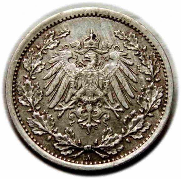 1/2 marki 1917 Wilhelm II Hohenzollern Niemcy Berlin