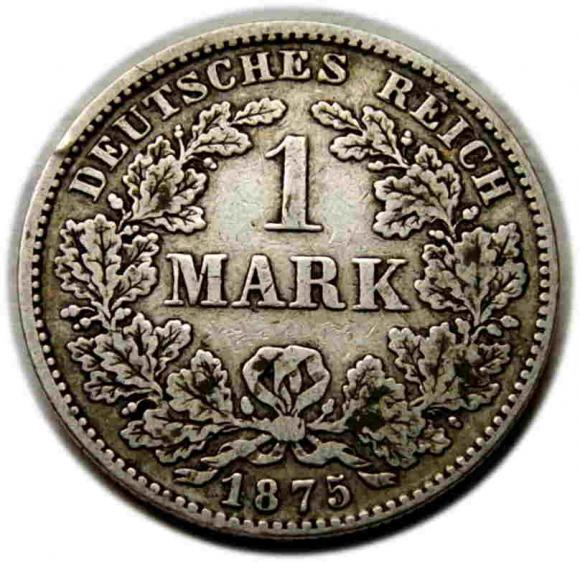 1 marka 1875 Wilhelm I Hohenzollern Niemcy Darmstadt (1)