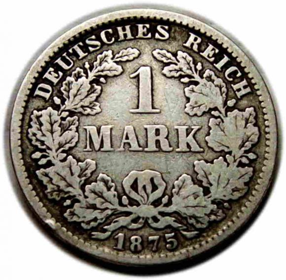 1 marka 1875 Wilhelm I Hohenzollern Niemcy Stuttgart (1)