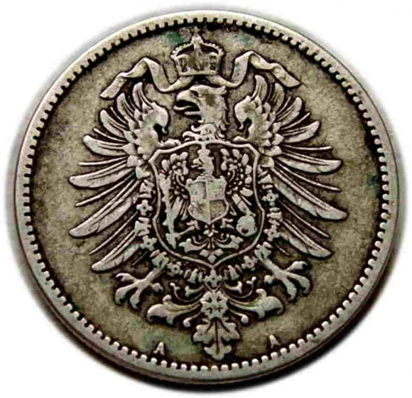 1 marka 1876 Wilhelm I Hohenzollern Niemcy Berlin (2)