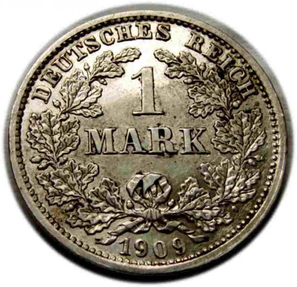1 marka 1909 Wilhelm II Hohenzollern Niemcy Monachium (2)