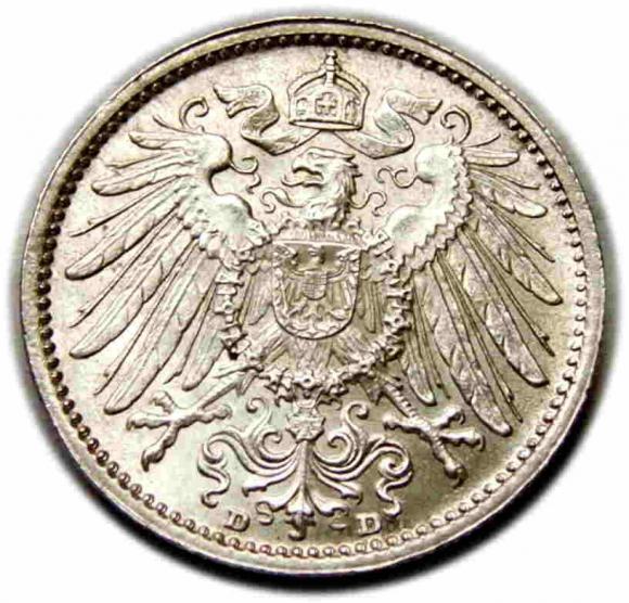 1 marka 1914 Wilhelm II Hohenzollern Niemcy Monachium (1)