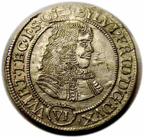 6 krajcarów 1674 Sylwiusz Fryderyk Witemberski Śląsk Oleśnica (1)