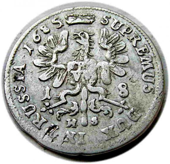 Ort 1685 Fryderyk Wilhelm I Księstwo Pruskie Królewiec (2)