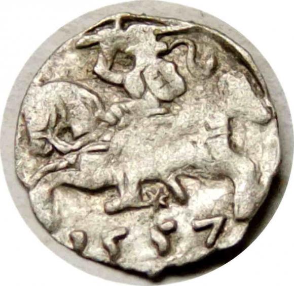 Denar 1557 Zygmunt II August Wilno (1)