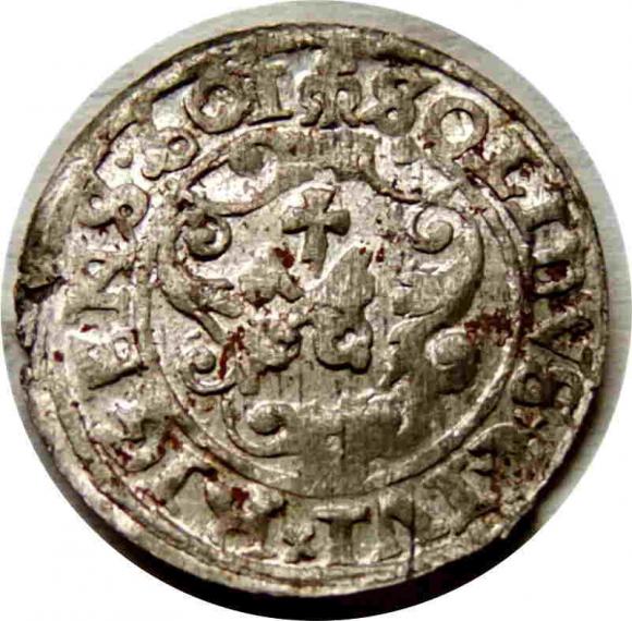 Szeląg 1601 Zygmunt III Waza Ryga (2)