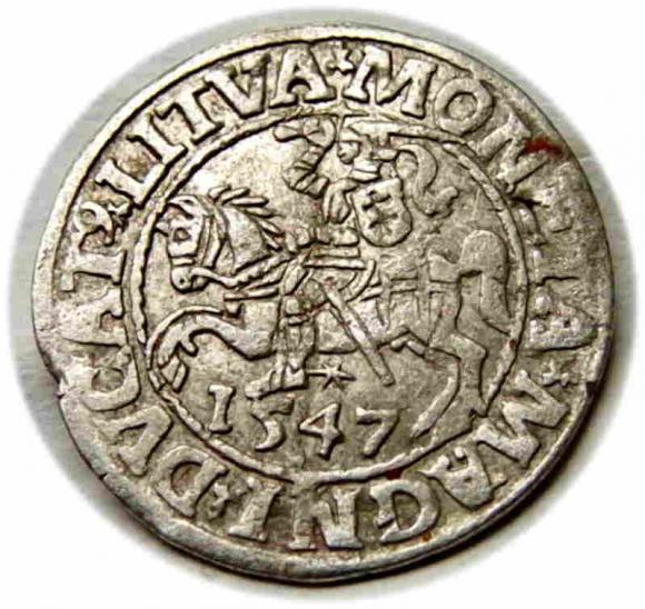 Półgrosz 1547 Zygmunt II August Wilno (1)