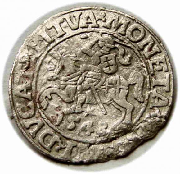 Półgrosz 1548 Zygmunt II August Wilno (1)
