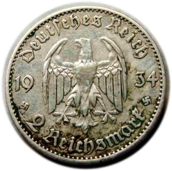 2 marki 1934 Niemcy Stuttgart (2)