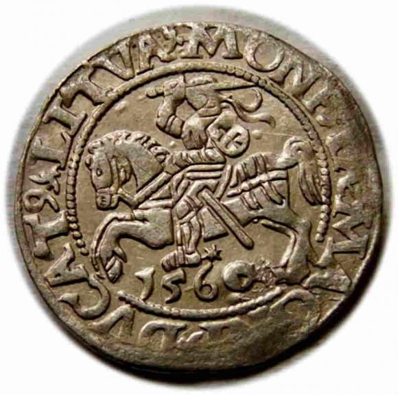 Półgrosz 1560 Zygmunt II August Wilno (1)