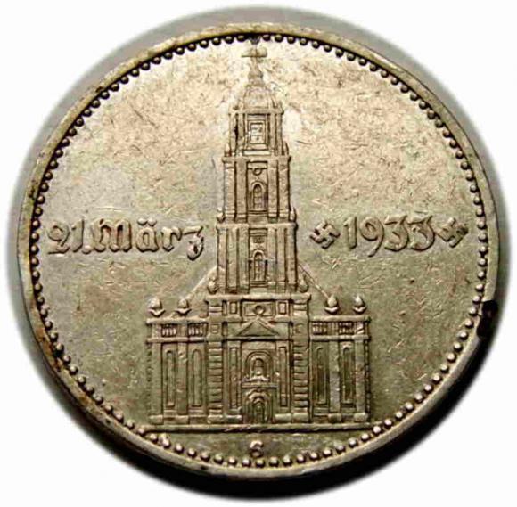2 marki 1934 Kościół w Poczdamie Niemcy Karlsruhe (1)
