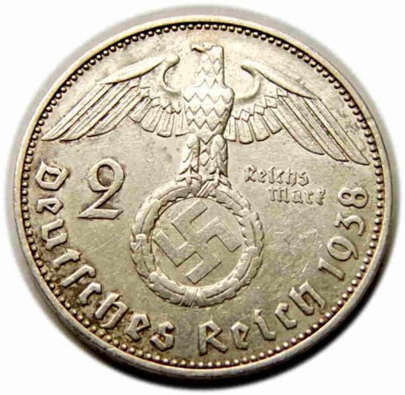 2 marki 1938 Niemcy Stuttgart (2)