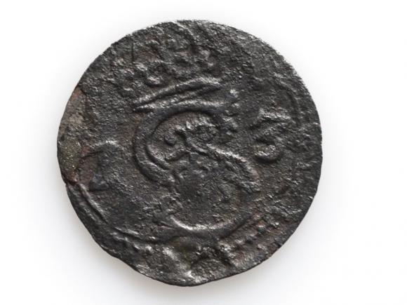 Denar 1623 Zygmunt III Waza Łobżenica (1)