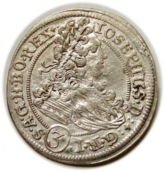 3 krajcary 1707 Józef I Habsburg Wrocław (1)