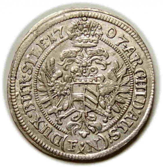 3 krajcary 1707 Józef I Habsburg Wrocław (2)