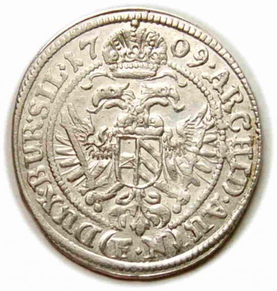 3 krajcary 1709 Józef I Habsburg Wrocław (2)