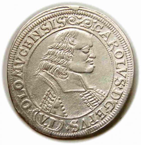 6 krajcarów 1693 Karol II Lichtenstein Ołomuniec (1)