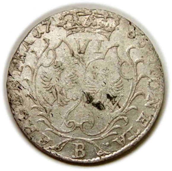 Szóstak 1756 Fryderyk II Wielki Prusy Wrocław (2)
