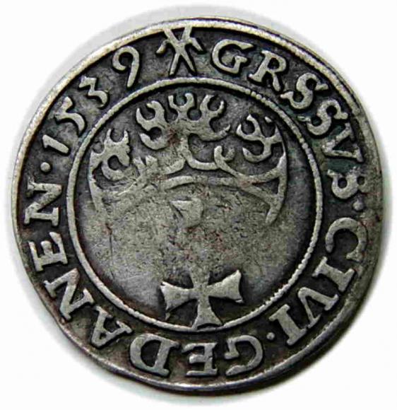 Grosz 1539 Zygmunt I Stary Gdańsk (2)