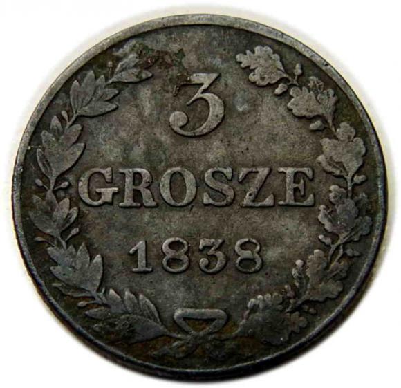 3 grosze 1838 byłe Królestwo Polskie Warszawa (1)