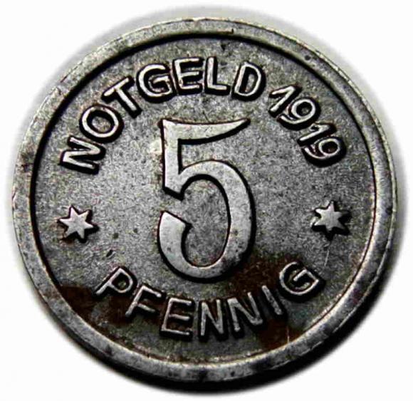 5 fenigów 1919 Racibórz / Ratibor (1)