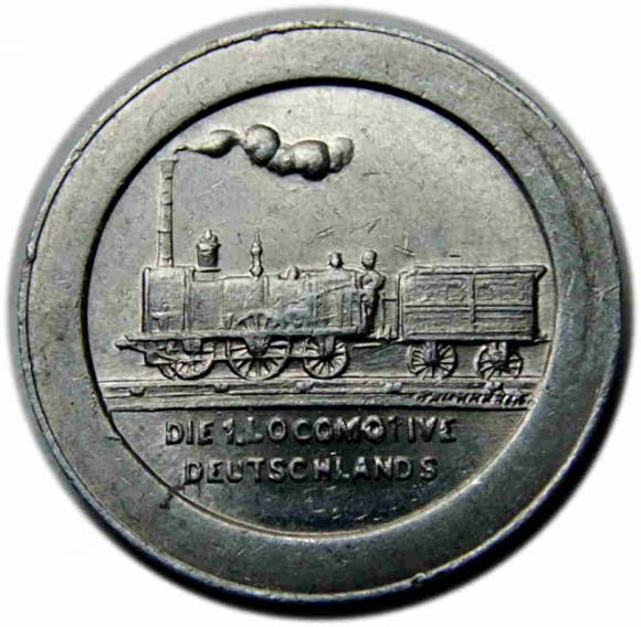 Żeton Kolejowy Ludwigs - Eisenbahn, Nurnberg - Furth (2)