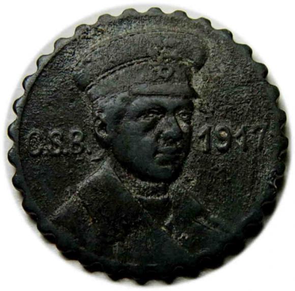 15 fenigów 1917 żeton tramwajowy Crefeld (2)