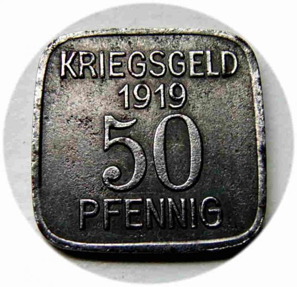 50 fenigów 1919 Zielona Góra Grunberg