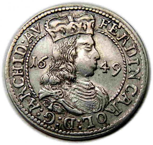 3 krajcary 1649 Ferdynand Karol Austria Hall (1)