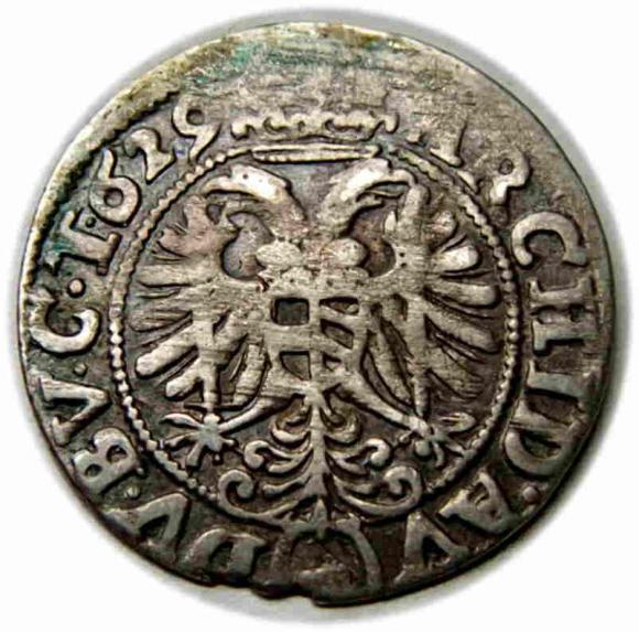 3 krajcary 1629 Ferdynand II Habsburg Wrocław (2)
