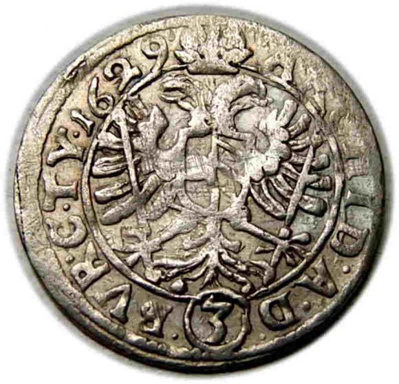 3 krajcary 1629 Ferdynand II Habsburg Austria Wiedeń (2)
