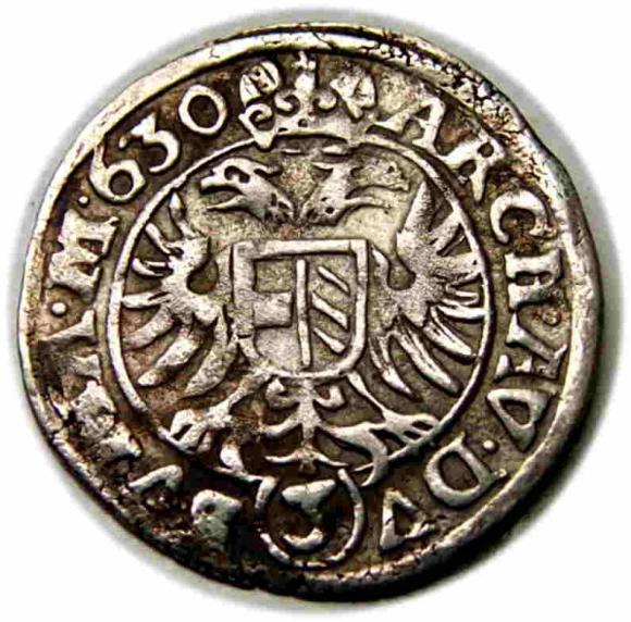 3 krajcary 1630 Ferdynand II Habsburg Praga (2)
