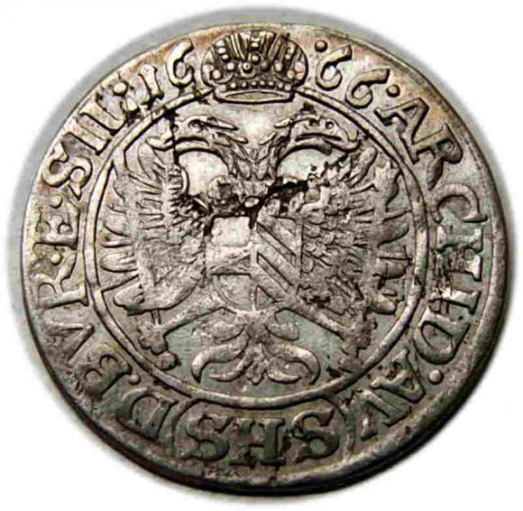 3 krajcary 1666 Leopold I Habsburg Śląsk Wrocław (2)