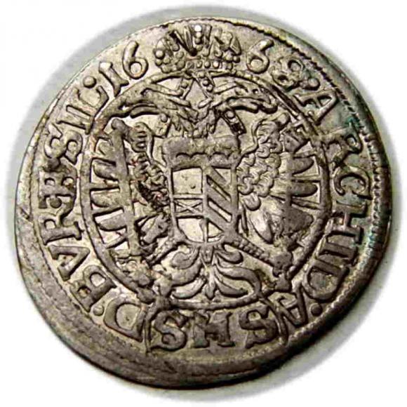 3 krajcary 1668 Leopold I Habsburg Wrocław (2)