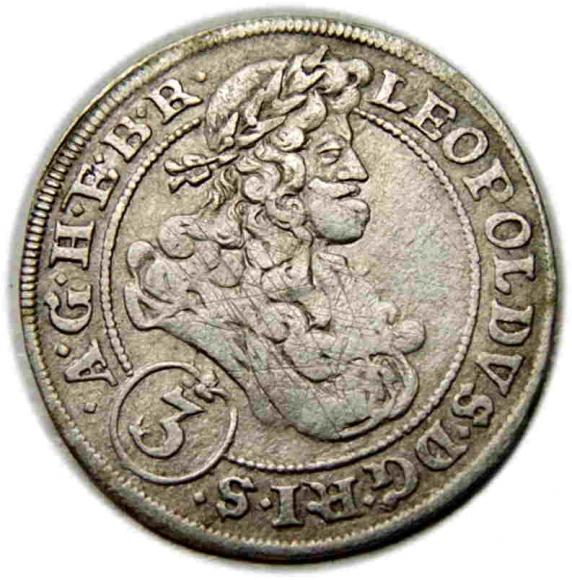 3 krajcary 1696 Leopold I Habsburg Brzeg (1)