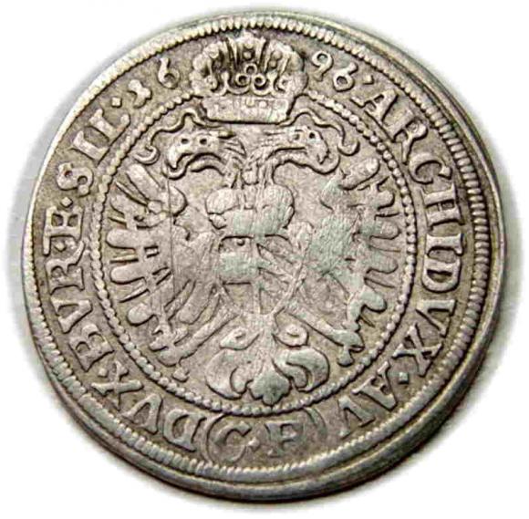 3 krajcary 1696 Leopold I Habsburg Brzeg (2)