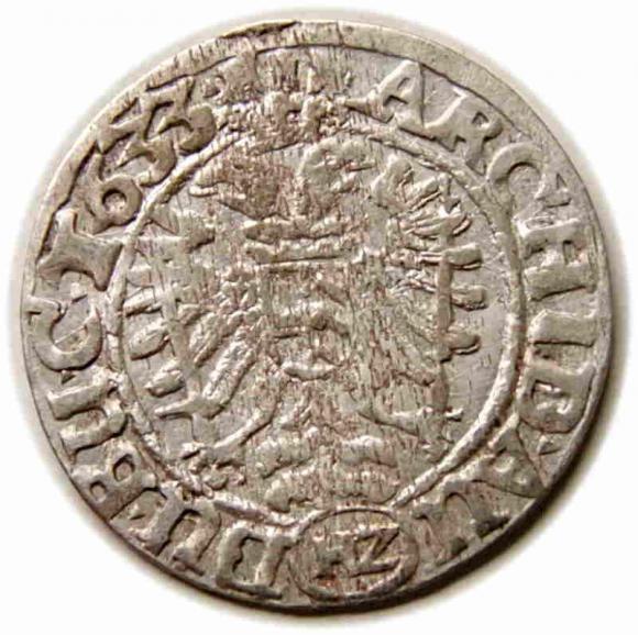 3 krajcary 1633 Ferdynand II Habsburg Wrocław (2)
