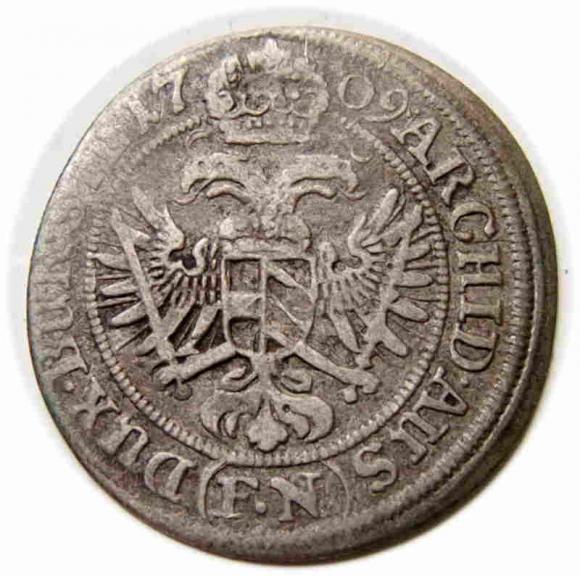 3 krajcary 1709 Józef I Habsburg Wrocław (2)