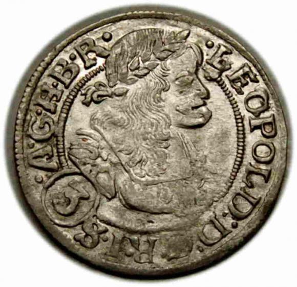 3 krajcary 1669 Leopold I Habsburg Śląsk Wrocław (1)