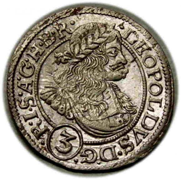 3 krajcary 1670 Leopold I Habsburg Wrocław (1)