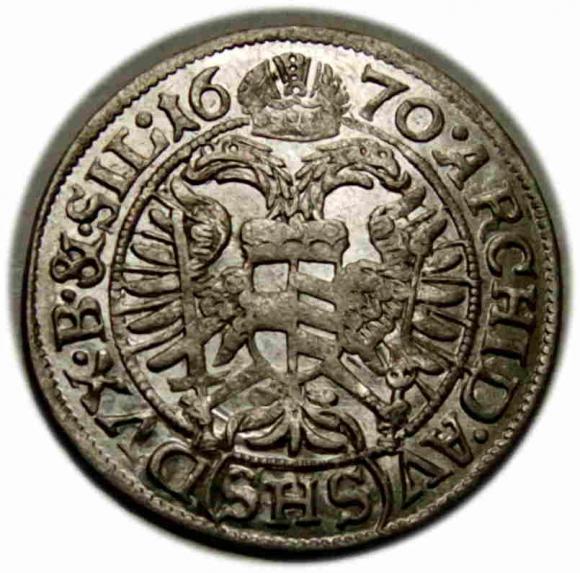 3 krajcary 1670 Leopold I Habsburg Wrocław (2)